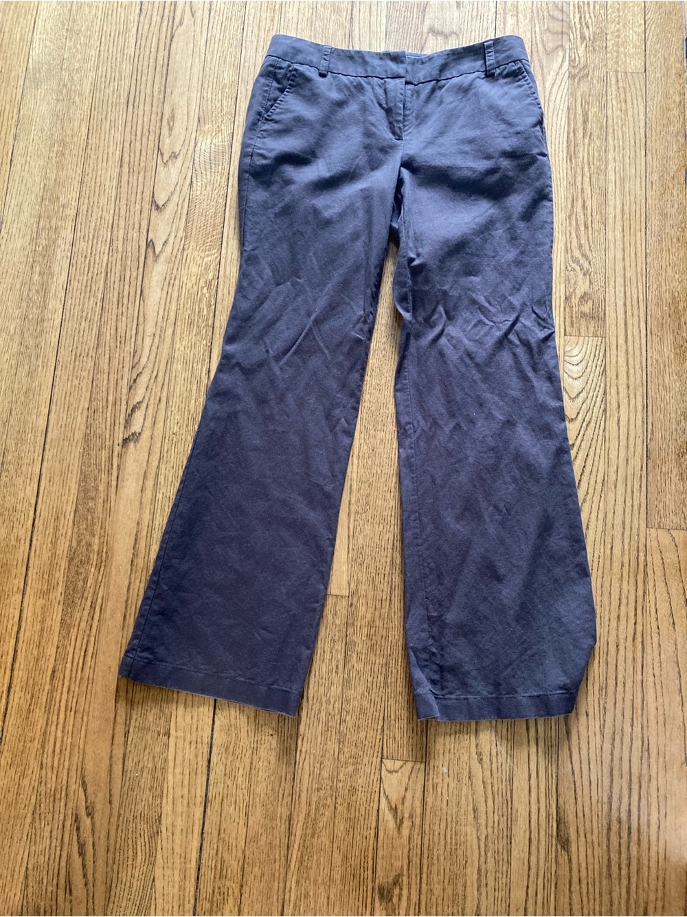 J. Crew Navy Wide-Leg Cotton Blend Pants